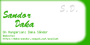 sandor daka business card