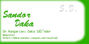 sandor daka business card